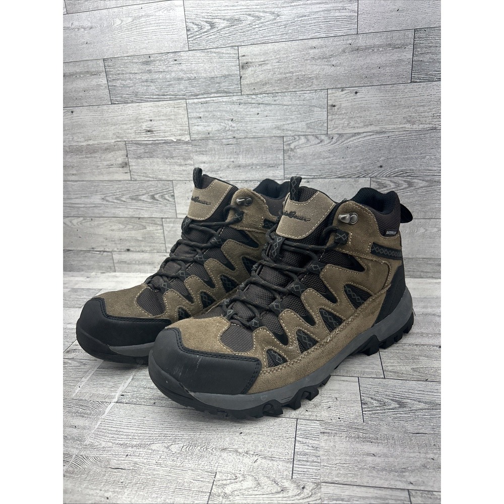 Eddie Bauer Ridgeline Brown Suede Waterproof Outdoor Hiking Boots Men Size‎ 8.5M